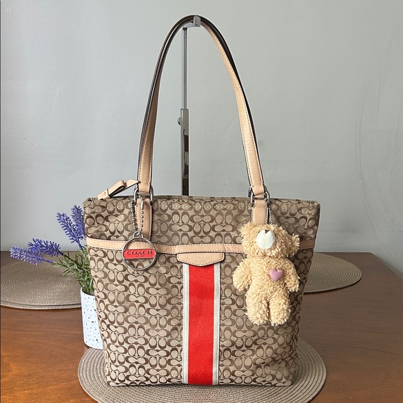 Coach Handbags - Coach vintage Tan Signature Tote Bag
